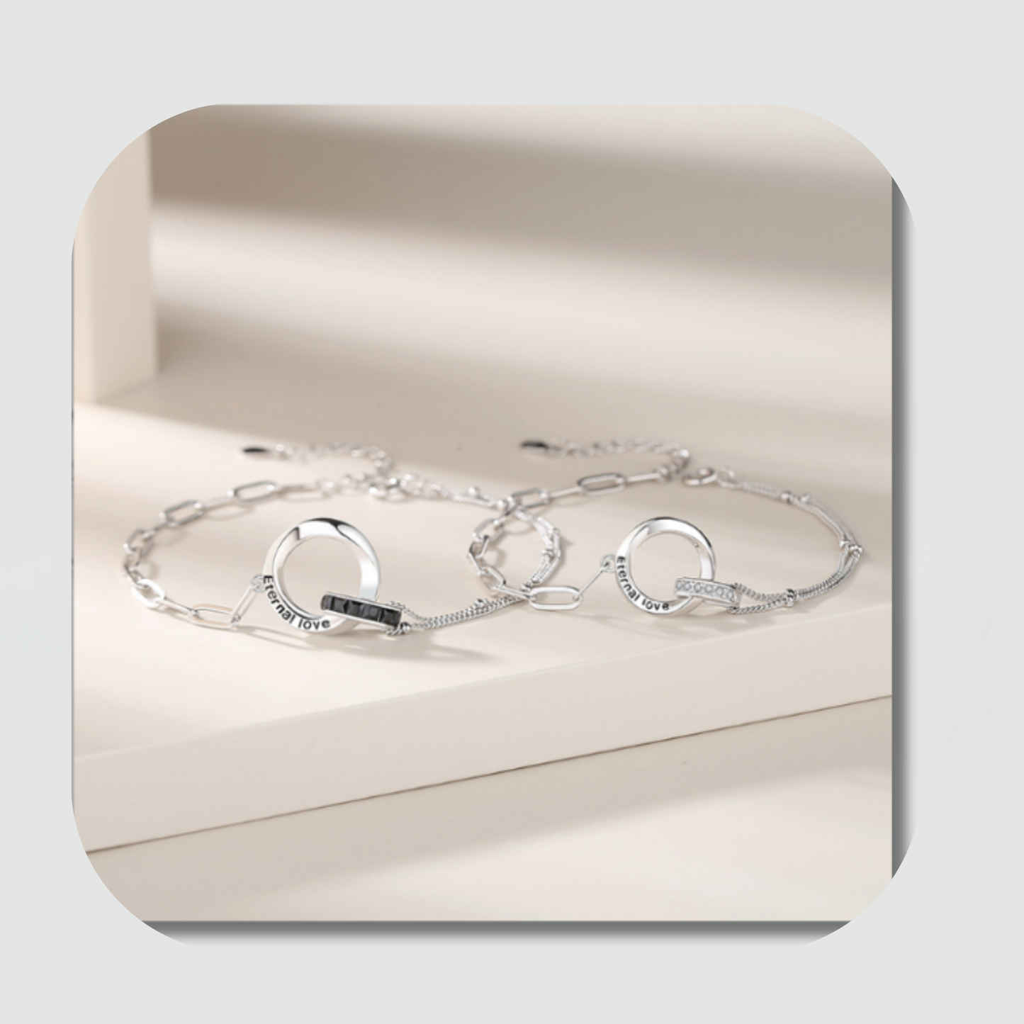 Armband #1 Silver en zwart