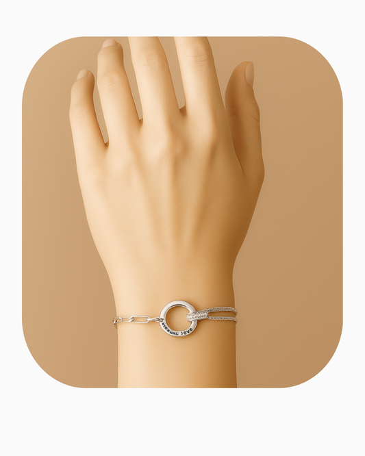 Armband #1 Silver en zwart
