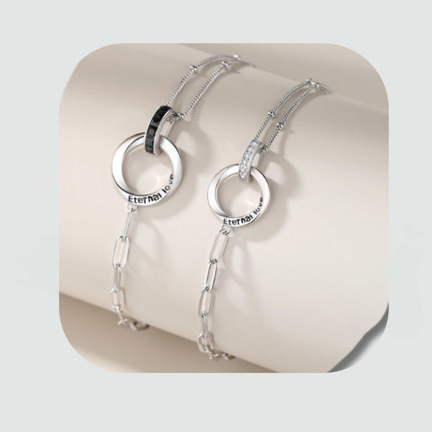Armband #1 Silver en zwart